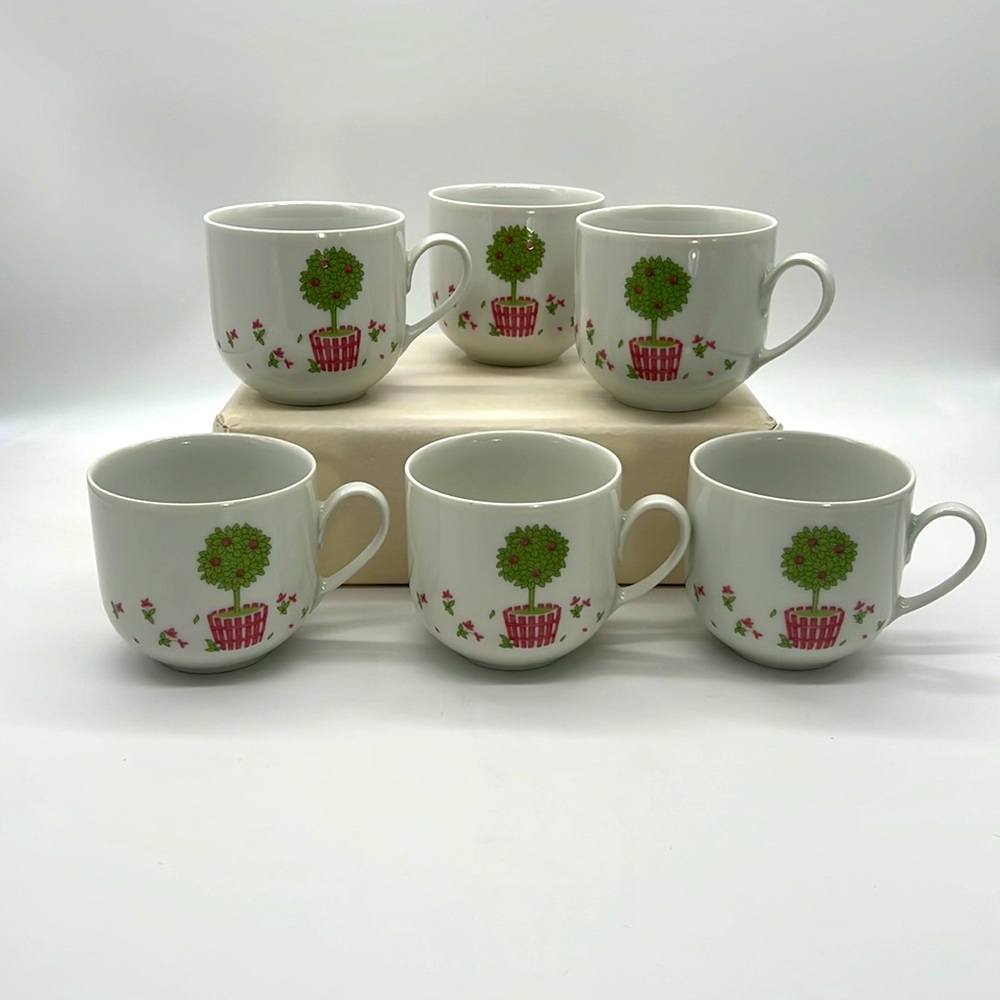 Studio Nova Tea Cups Set of 6 Coffee Cups Topiary Fine China West Germany